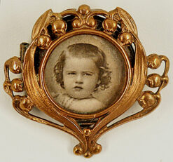 Art Nouveau Medallion Brooch, Lily of the Valley