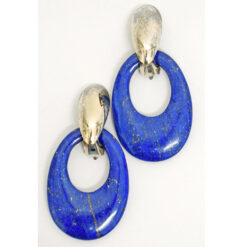 Classic Lapis Lazuli Ear Clips, ca. 1970