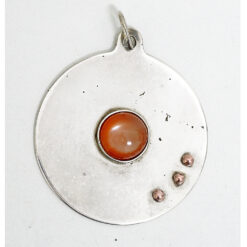 Pi Pendant circa 1970, Silver with Moonstone