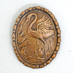 Brooch with a Crane and a Frog