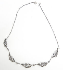 Lily of the Valley Necklace, silver 800, Art Nouveau