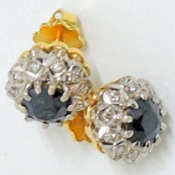 Sapphire/ Diamond Stud Earrings