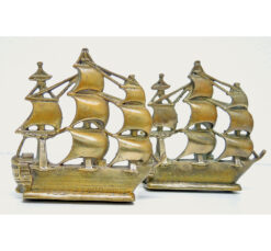 Bookends, Frigate, Pair, 19th/20th century bronze