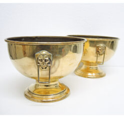 Classic Art Deco Lion Cachepots, Pair